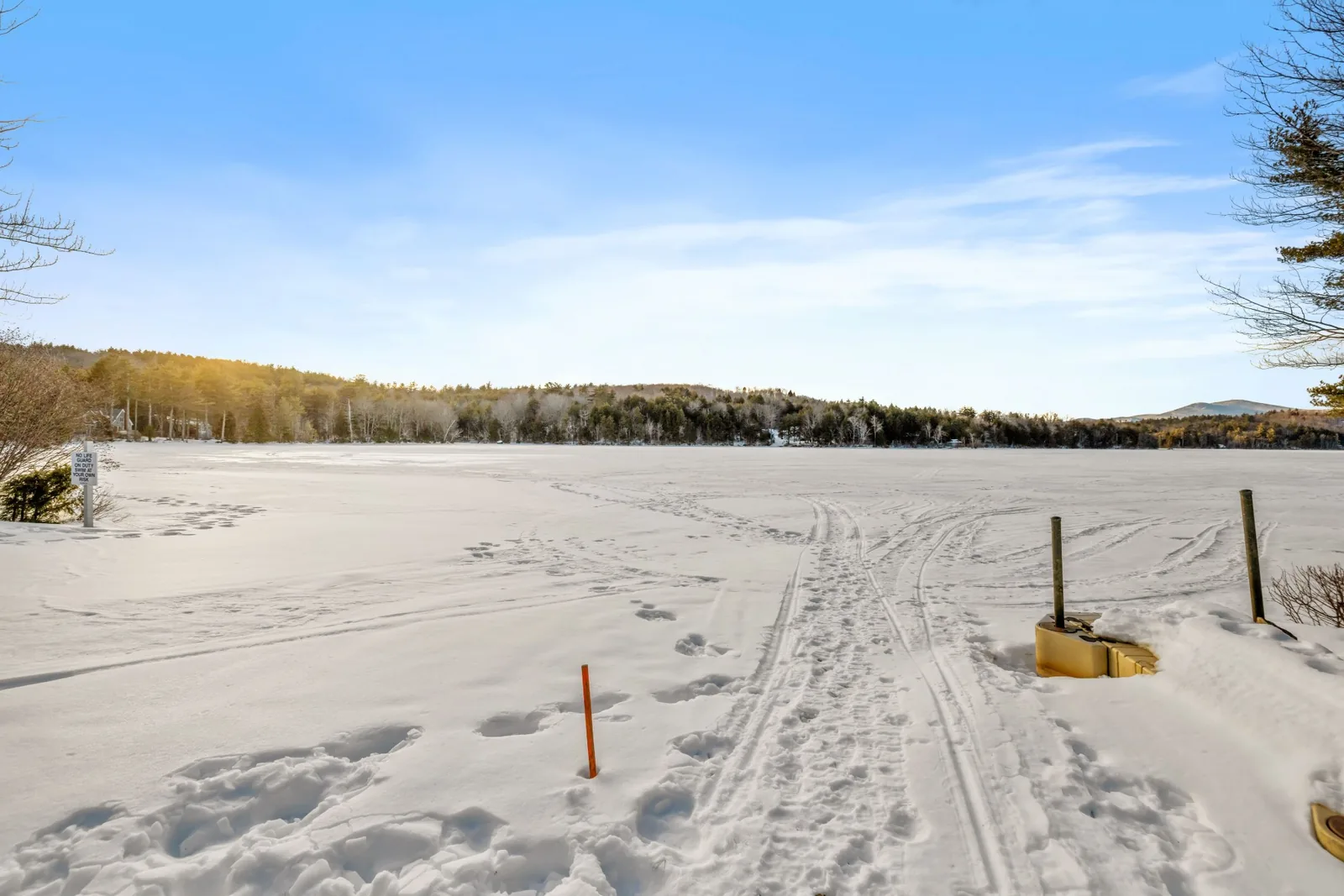 Ice Fishing & Snowmobiling on Lower Beech Pond
